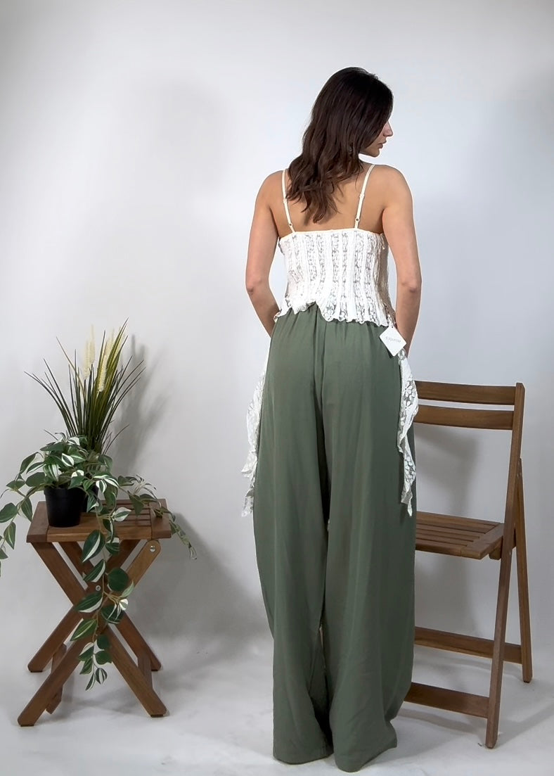 Pantalone Misto Lino Verde new