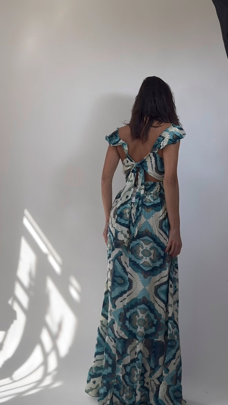 Abito Gitana lungo con Balze e Schiena Scoperta con Fiocco 3