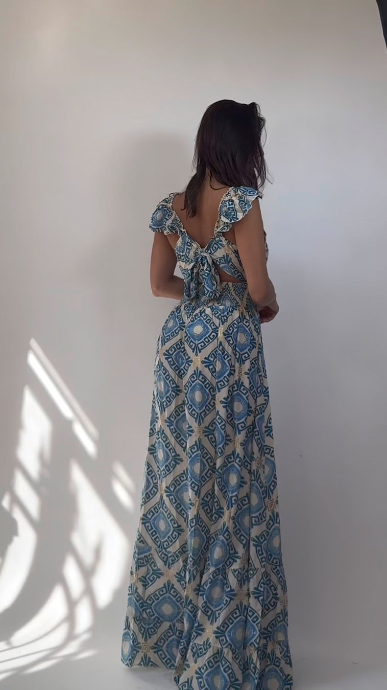 Abito Gitana lungo con Balze e Schiena Scoperta con Fiocco 2