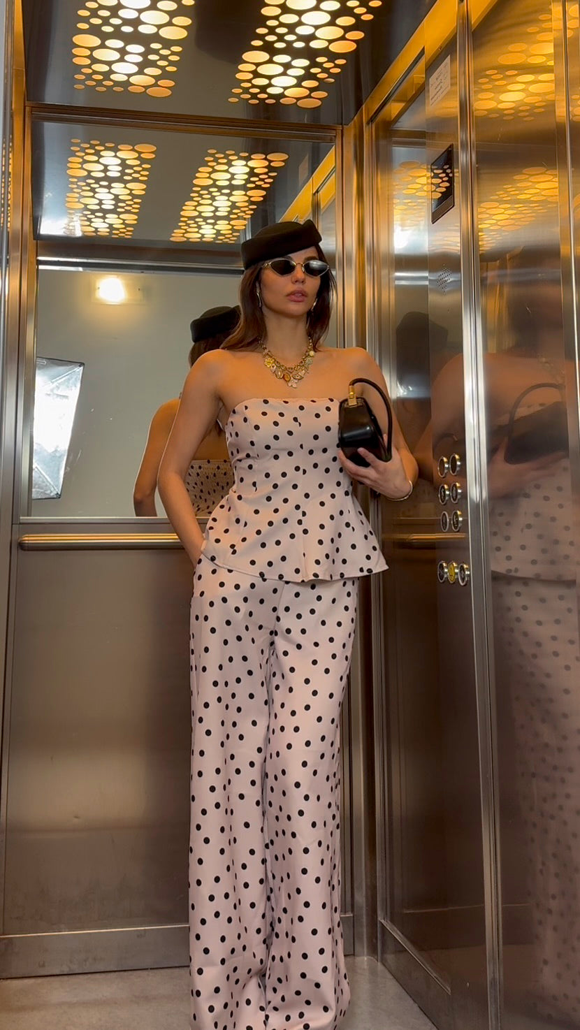 Completo top + Pantaloni Pois