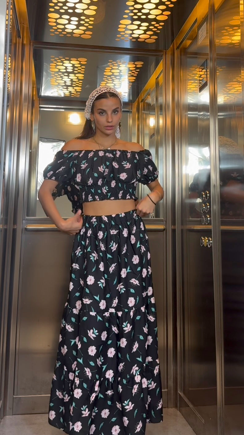 Completo top + Gonna Fiori