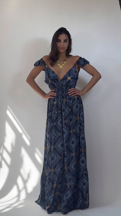 Abito Gitana  lungo  con Balze e Schiena Scoperta con Fiocco 15