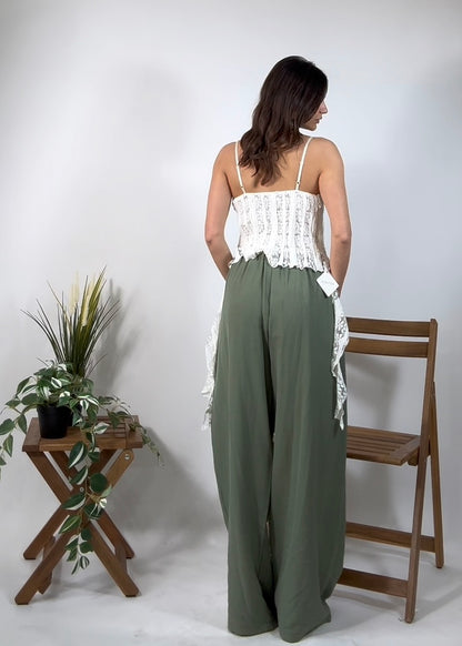 Pantalone Misto Lino Verde new