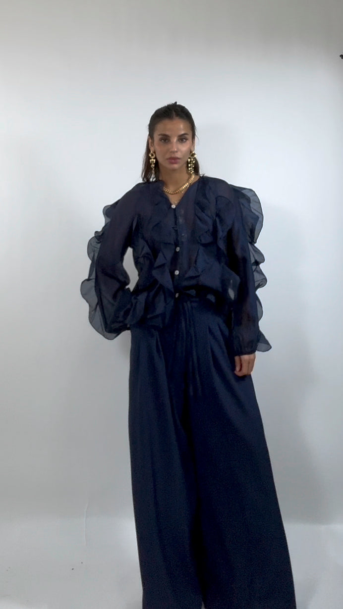 Pantaloni Laccio Blu