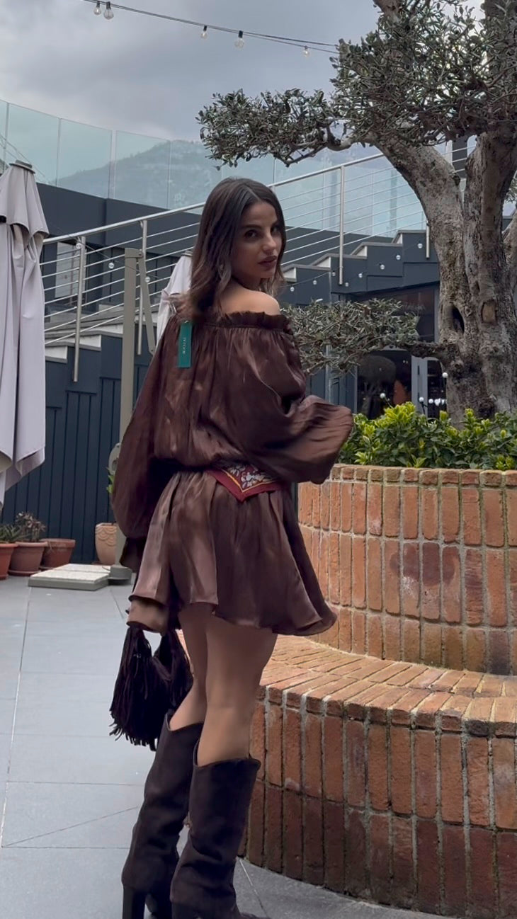 Minidress Romantic Boho Choco