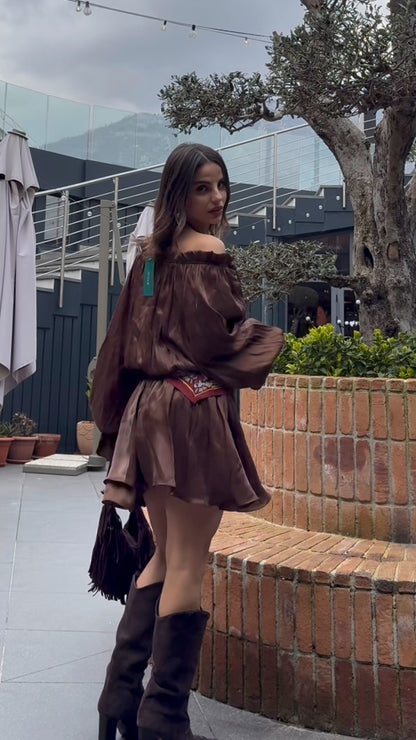 Minidress Romantic Boho Choco