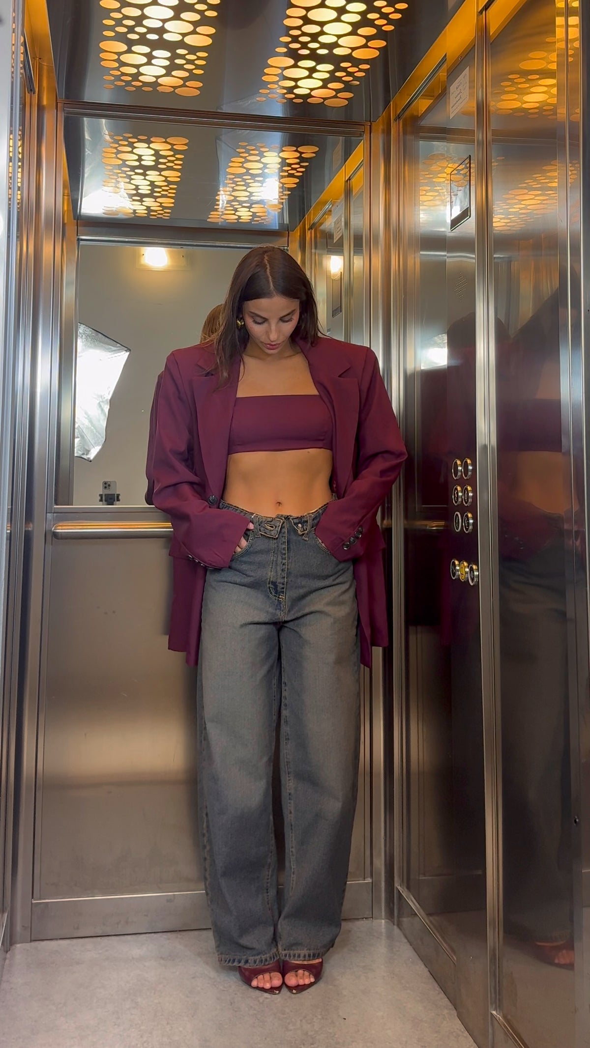 Blazer + Top Choco Burgundy