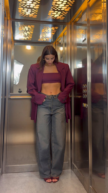 Blazer + Top Choco Burgundy
