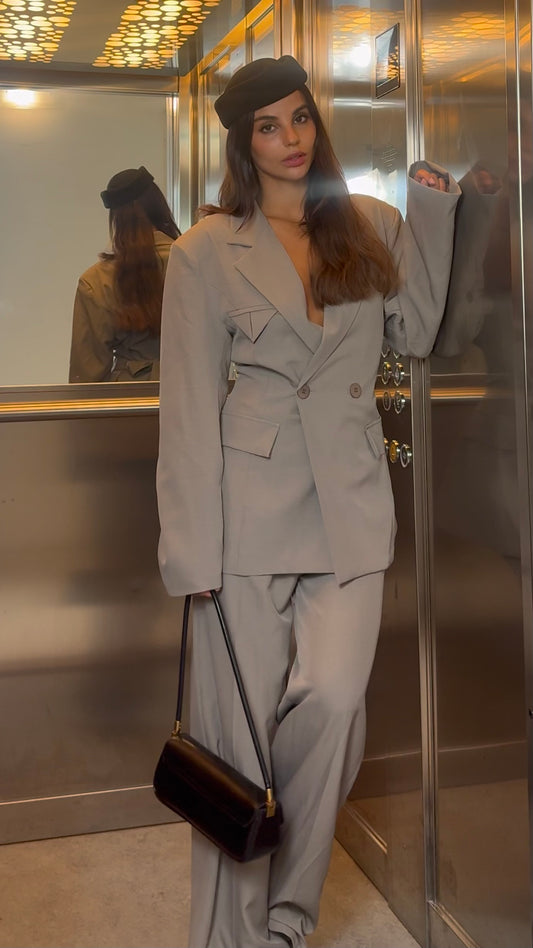 Tailleur Giacca con fiocco + Pantaloni Fango
