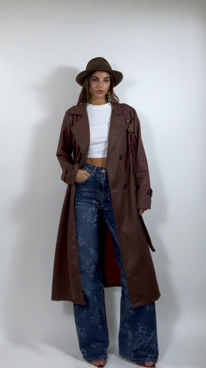 Trench Suede Marrone