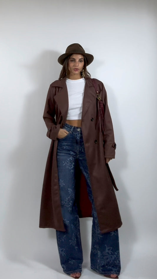 Trench Suede Marrone