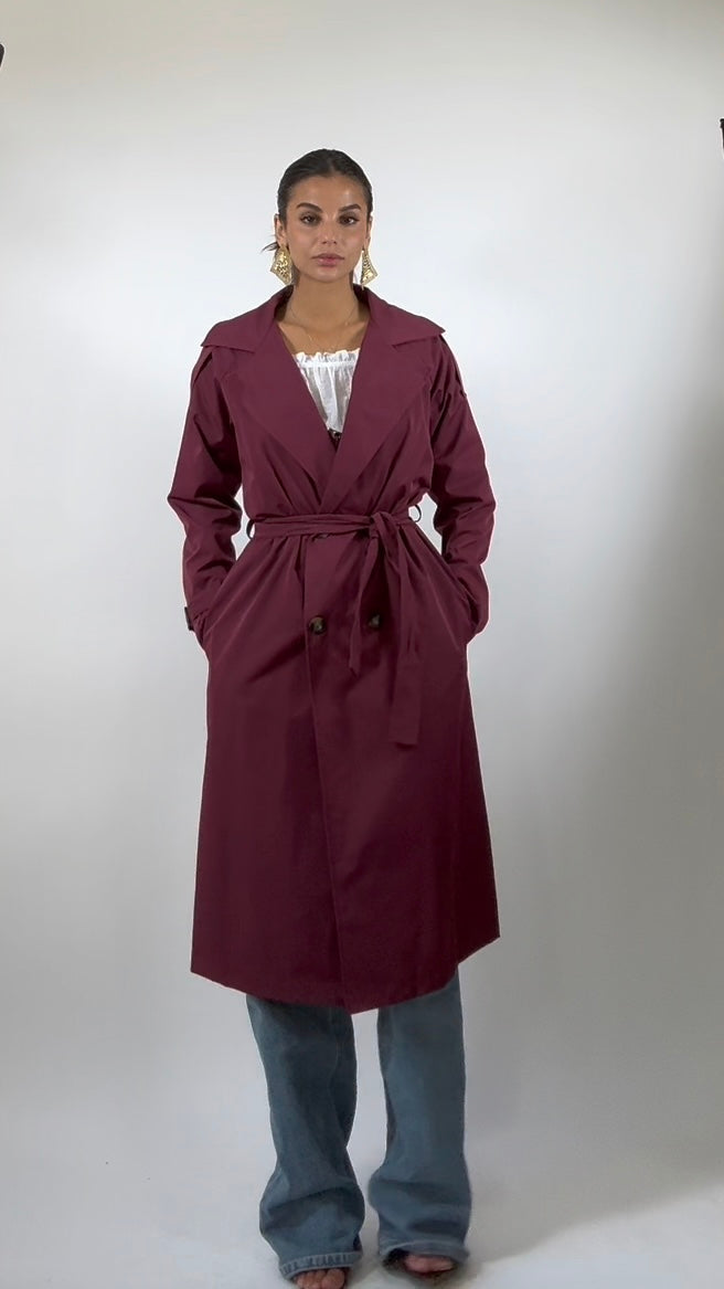 Trench lungo Burgundy