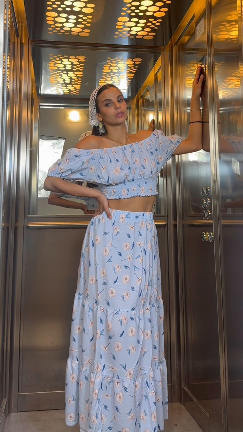 Completo top + Gonna Fiori