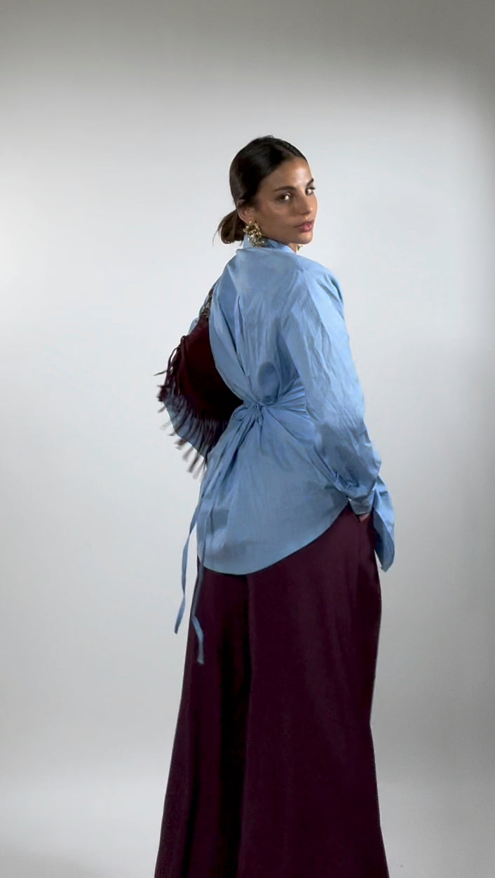 Camicia Cravatta Celeste