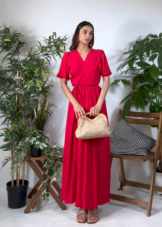 Vestito Incrocio Rosso