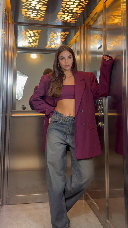Blazer + Top Choco Burgundy