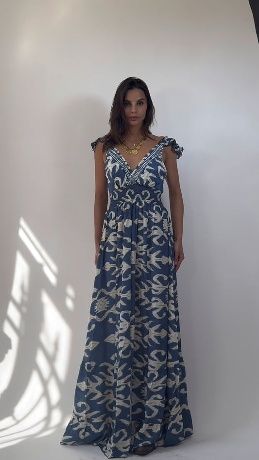 Abito Gitana  lungo  con Balze e Schiena Scoperta con Fiocco 5