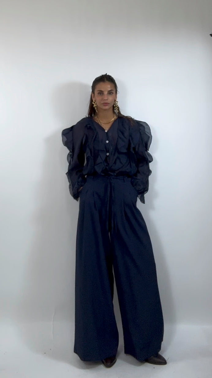Pantaloni Laccio Blu