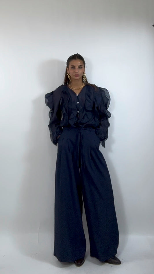 Pantaloni Laccio Blu