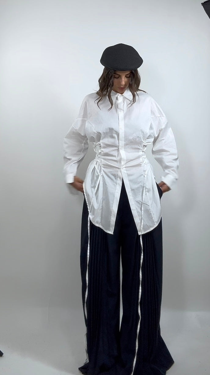 Camicia Corset Effect Bianco