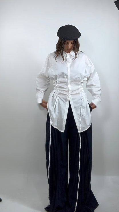 Camicia Corset Effect Bianco
