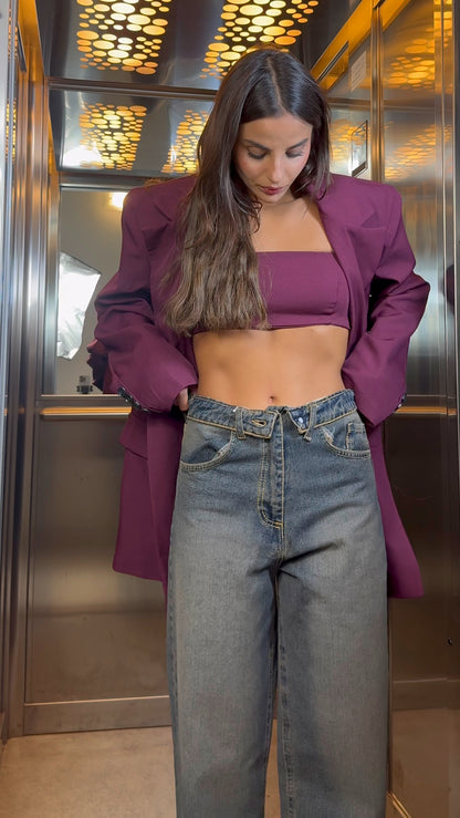 Blazer + Top Choco Burgundy