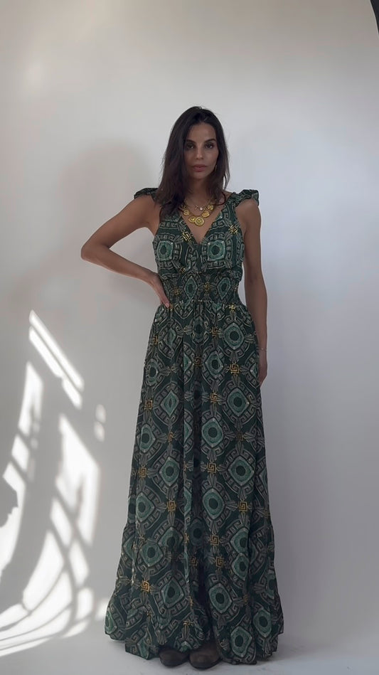 Abito Gitana  lungo  con Balze e Schiena Scoperta con Fiocco 8