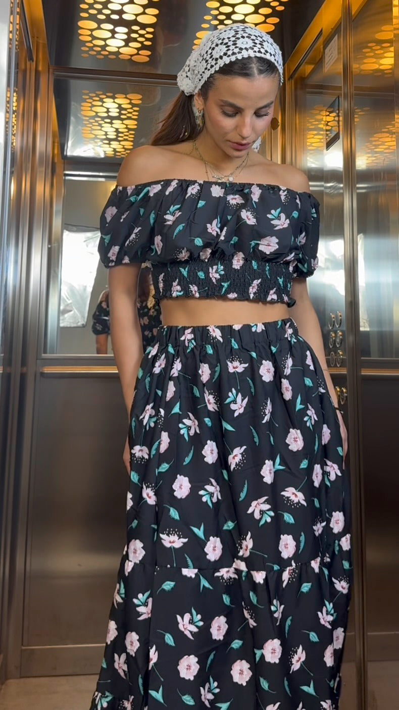 Completo top + Gonna Fiori