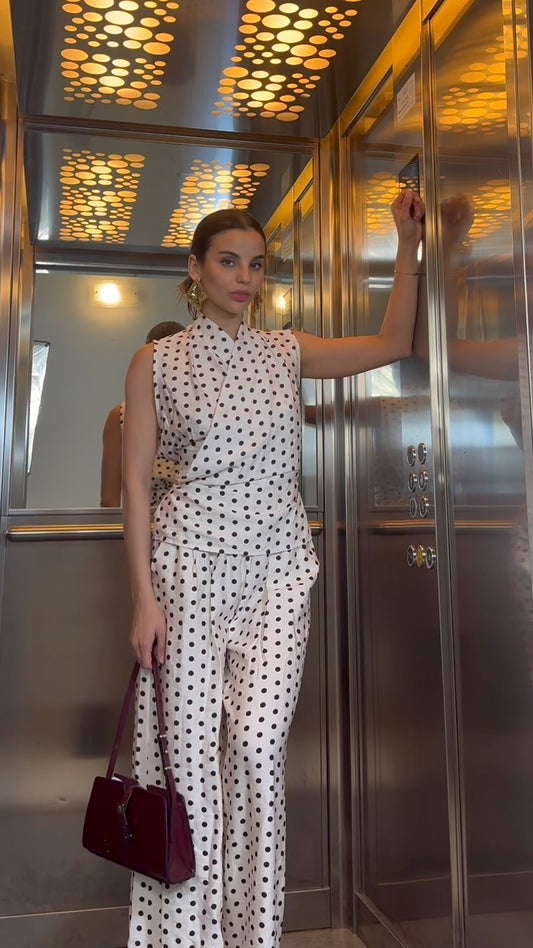 Coordinato  Top + Panta pois Choco  (Copia)