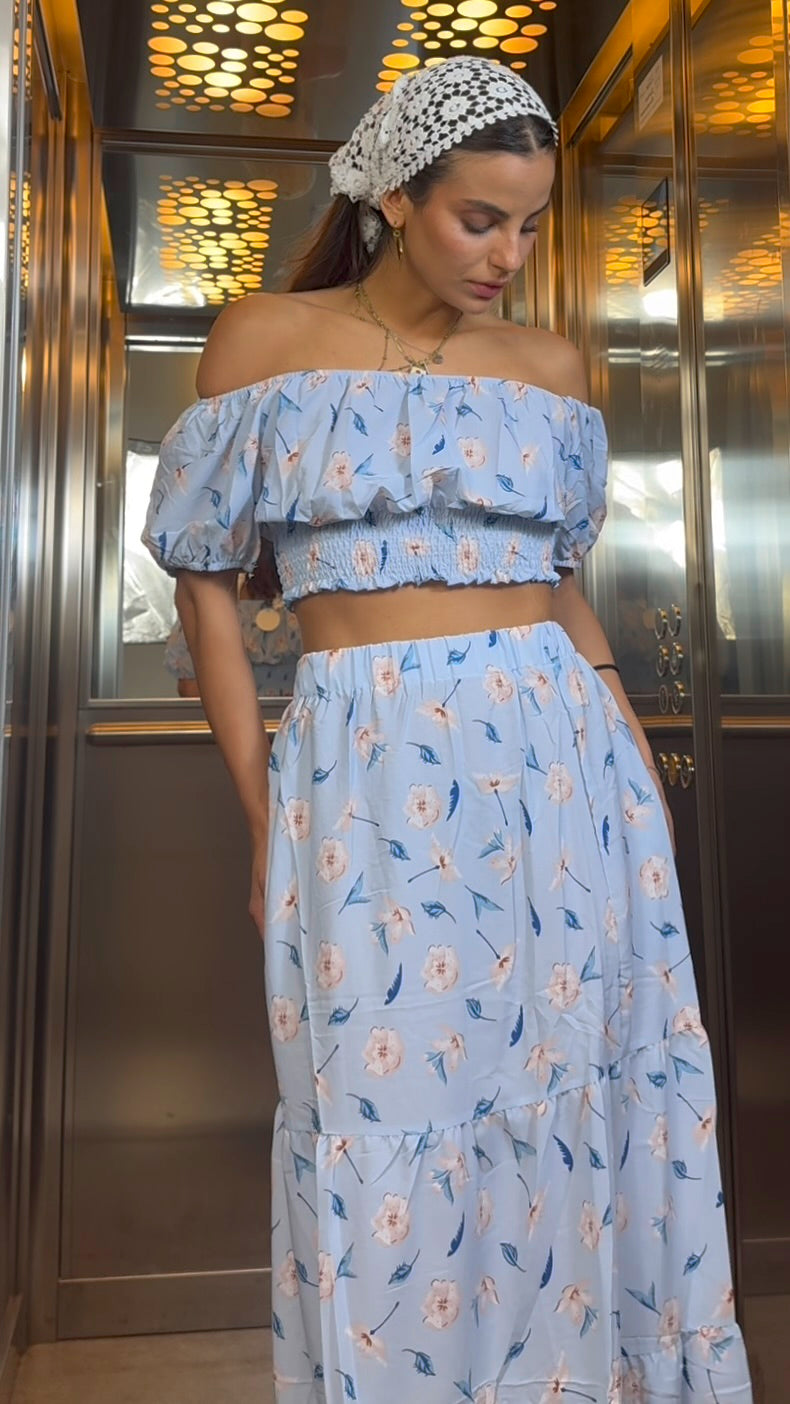 Completo top + Gonna Fiori