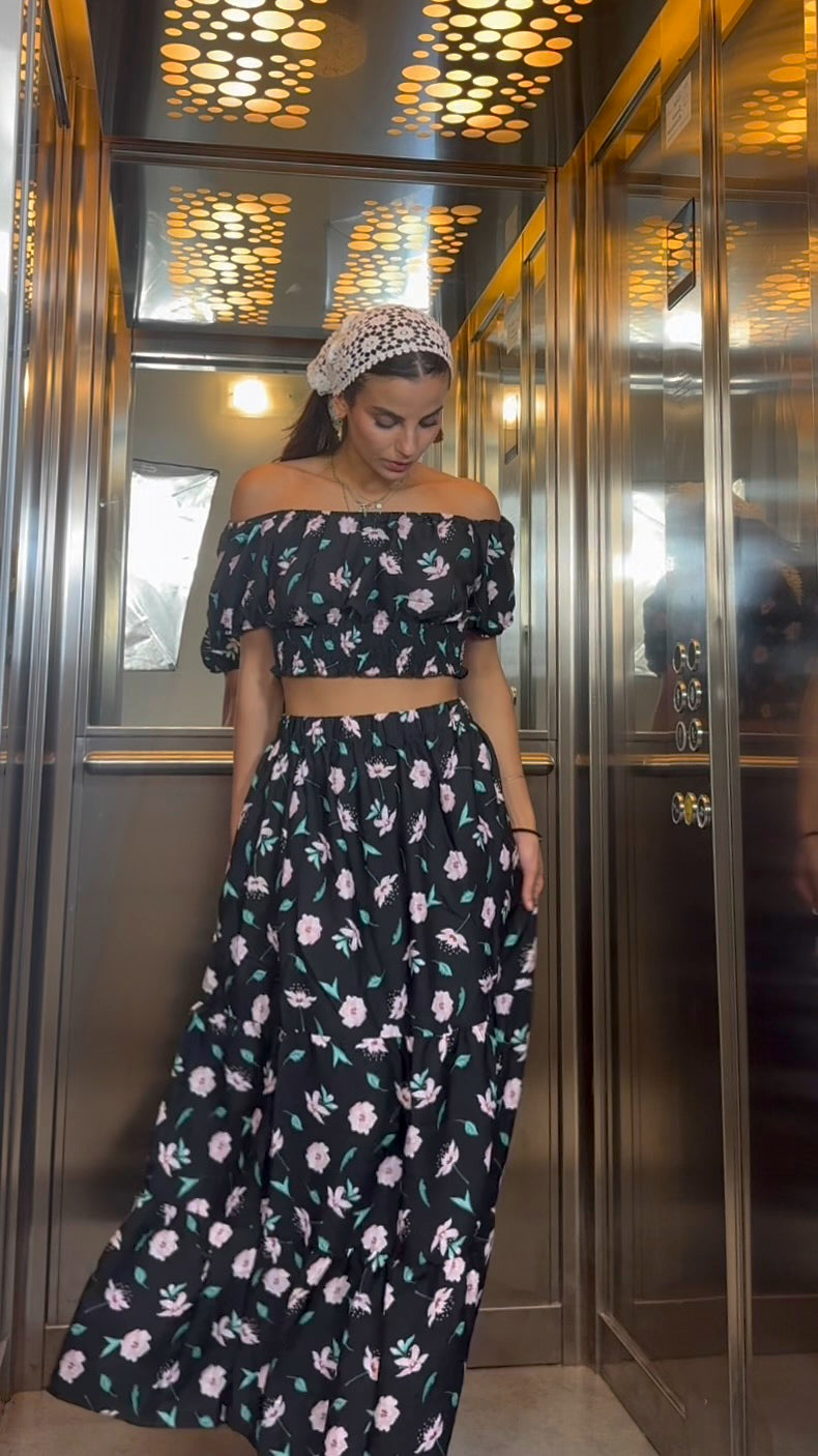 Completo top + Gonna Fiori