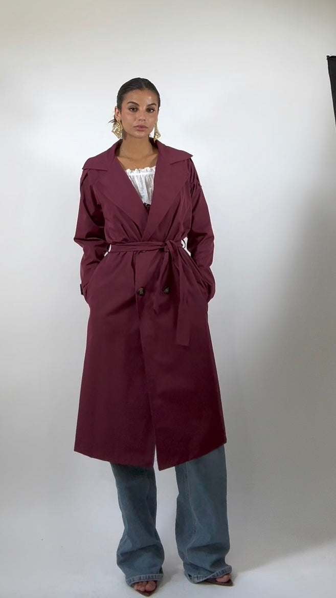 Trench lungo Burgundy