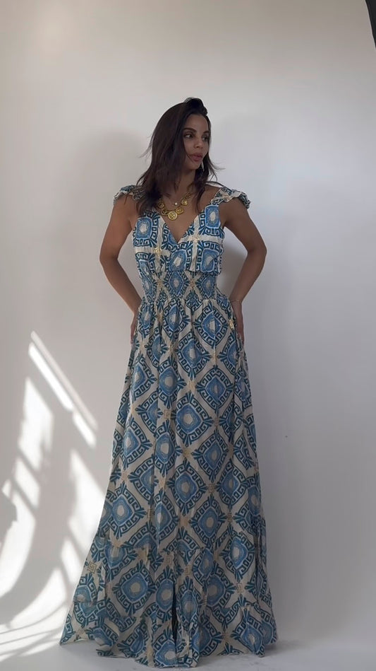 Abito Gitana  lungo  con Balze e Schiena Scoperta con Fiocco 2