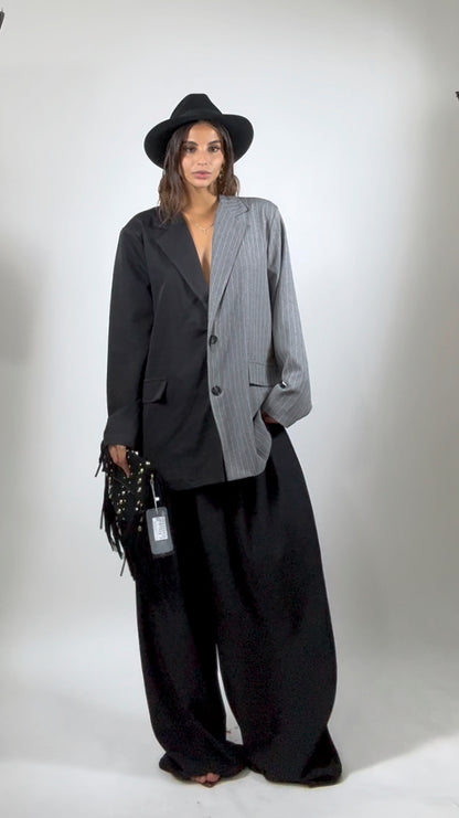 Blazer Bicolor Grigio e nero