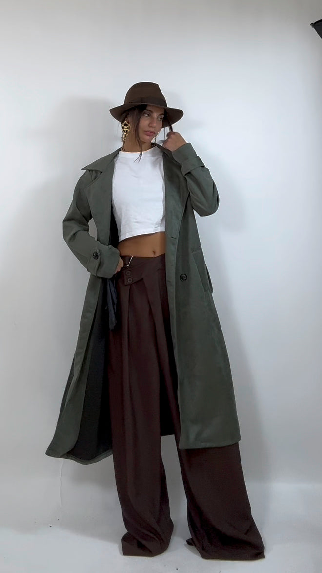 Trench Suede Verde