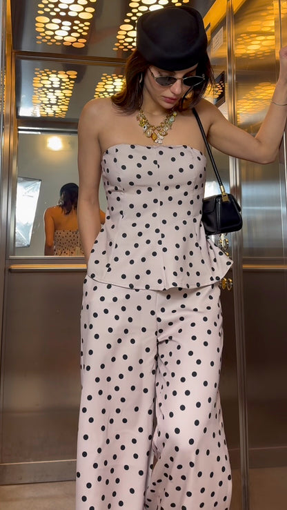 Completo top + Pantaloni Pois