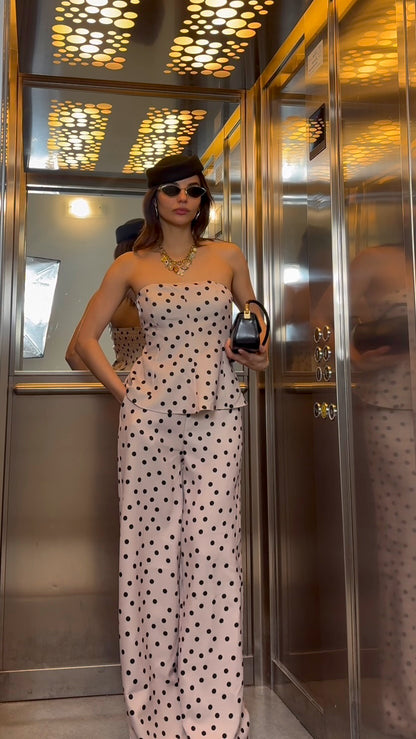 Completo top + Pantaloni Pois