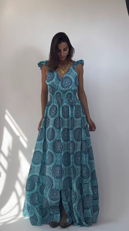 Abito Gitana  lungo  con Balze e Schiena Scoperta con Fiocco 14