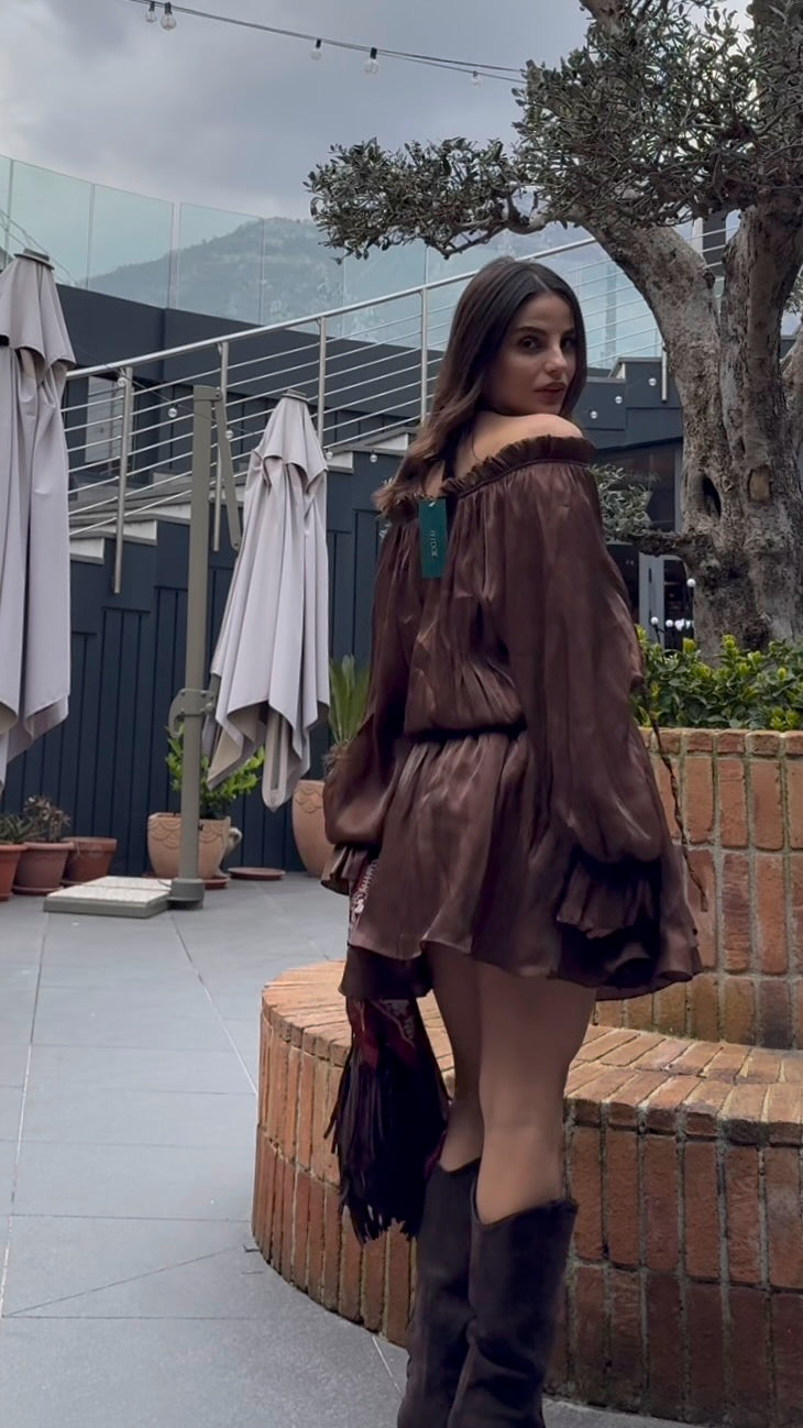 Minidress Romantic Boho Choco