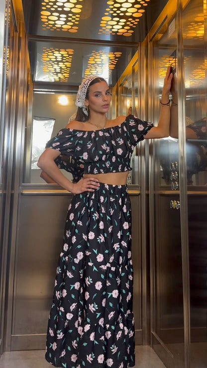Completo top + Gonna Fiori