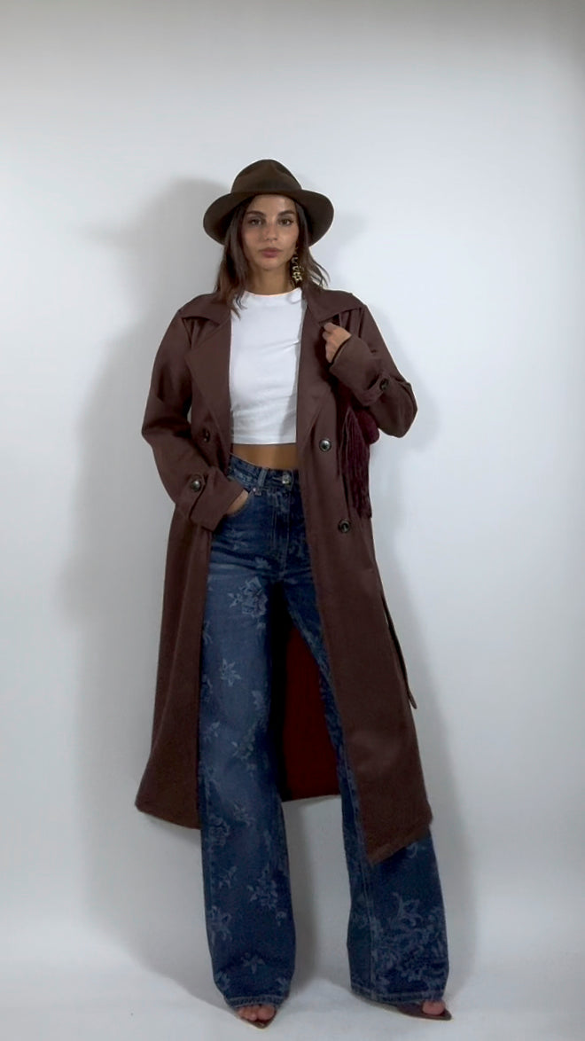 Trench Suede Marrone
